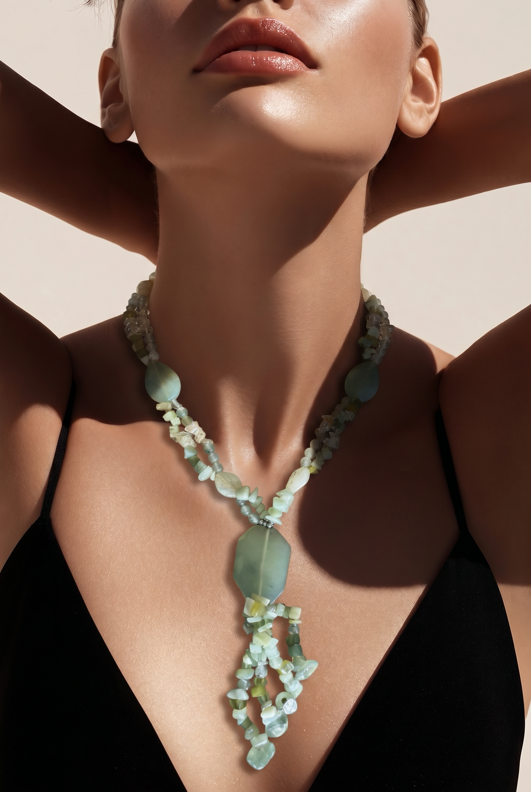 green  necklace,